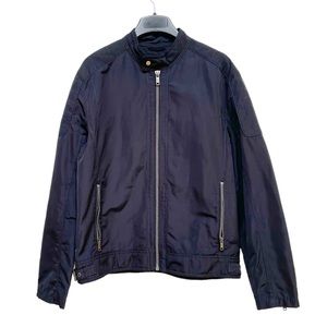 Zara Men's Black Bomber Jacket Zip Up Pockets Size L